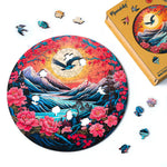 Wooden Puzzle - Sunset Mountain Scene